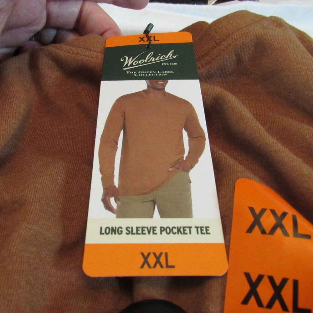 NWT Woolrich Brown Long Sleeve Pocket Tee Size XXL Green Label Collection - Picture 6 of 10
